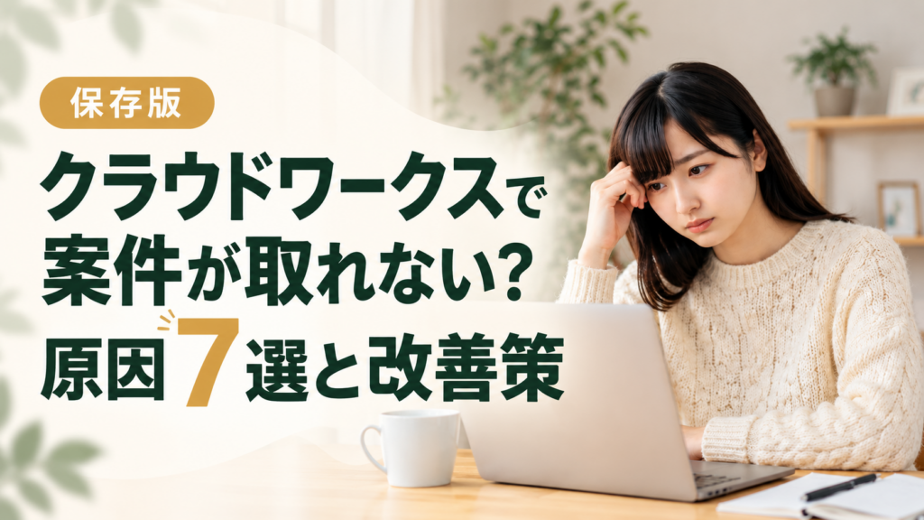 保存版｜クラウドワークスで案件が取れない？原因7選と改善策
