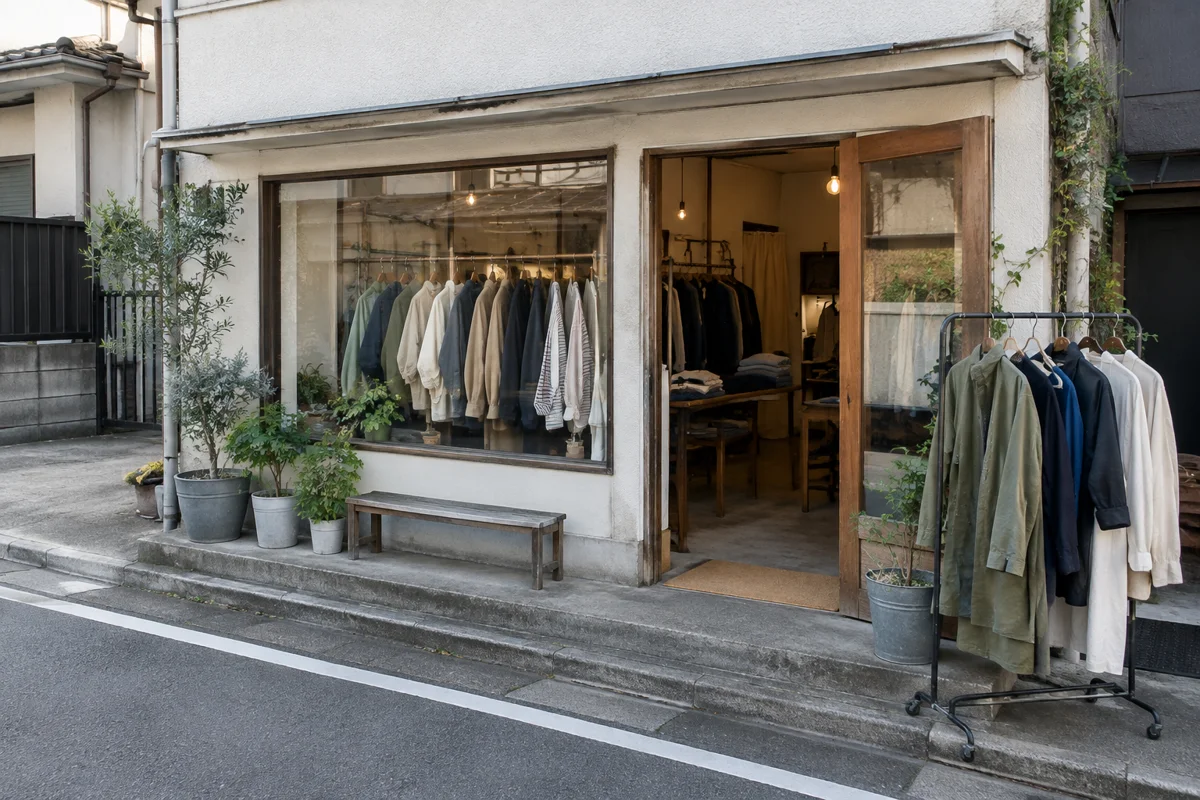 服の売却先を考えるための古着店のイメージ